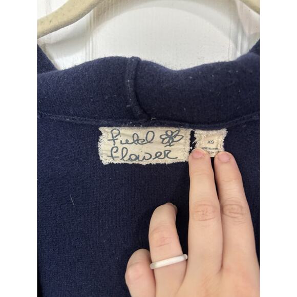 Anthropologie Field Flower Wool Long Line Oversized Cardigan XS Preppy Academia - Picture 4 of 9